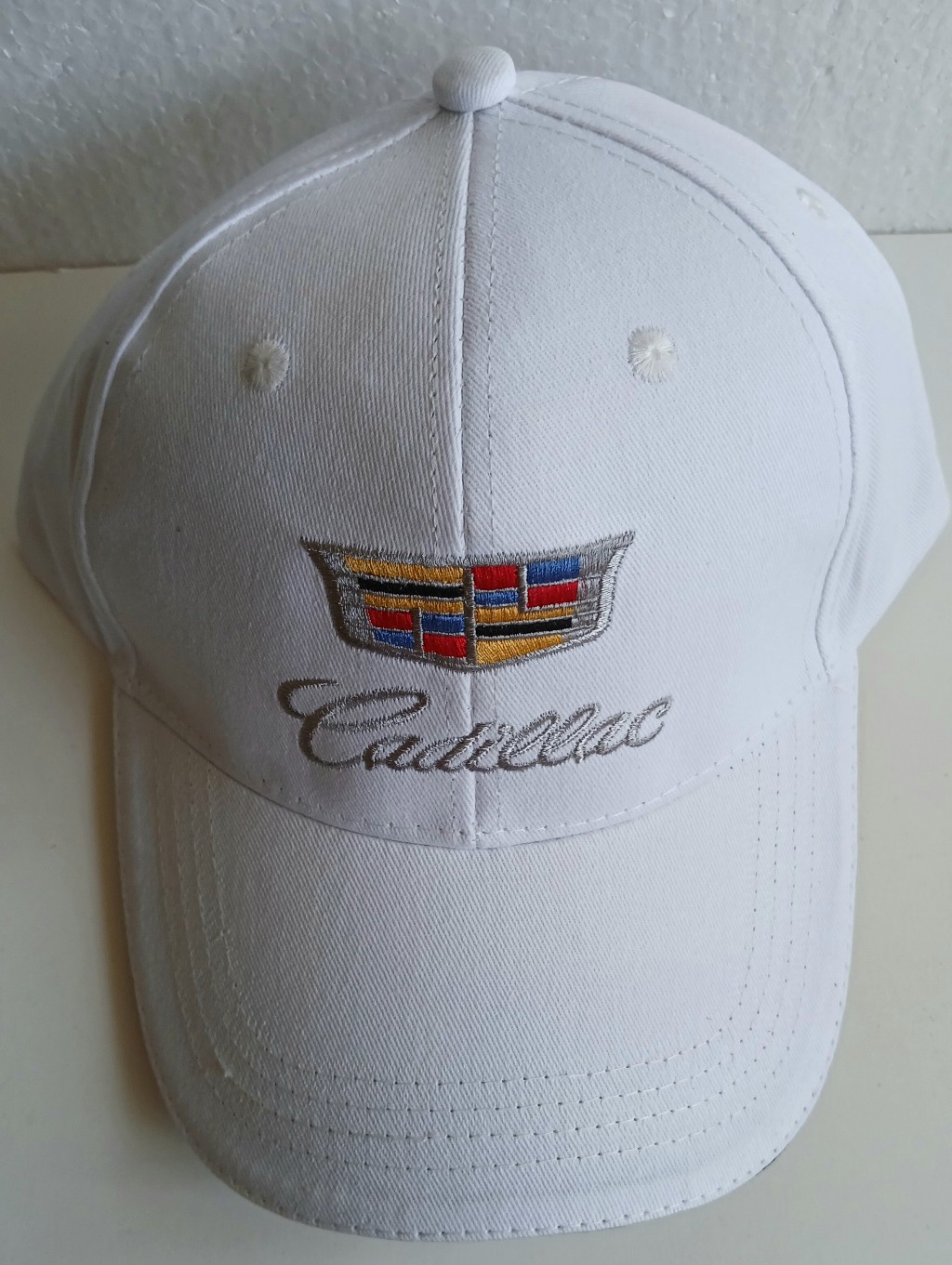 White Cadillac Embroidered Logo Cap